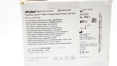 Stryker 6760-200-005 Spetzer Standard Bipolar Forceps 20cm x 0.5mm (x)- Box of 5